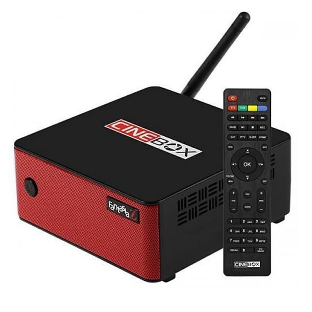 Receptor FTA CineBox Fantasia Z Full HD com Wi-Fi/IPTV/VOD/Bivolt - Preto/Vermelho
