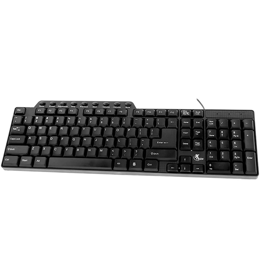 Teclado Xtech XTK-160E em Ingês com Teclas Multimídia - Preto 1