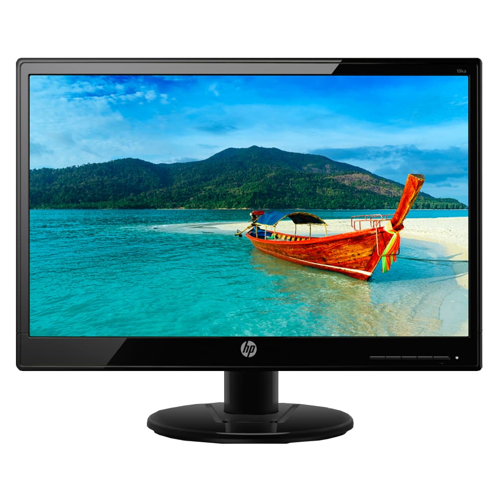 Monitor LED de 19 HP 19KA HD com VGA/60Hz/Bivolt - Preto