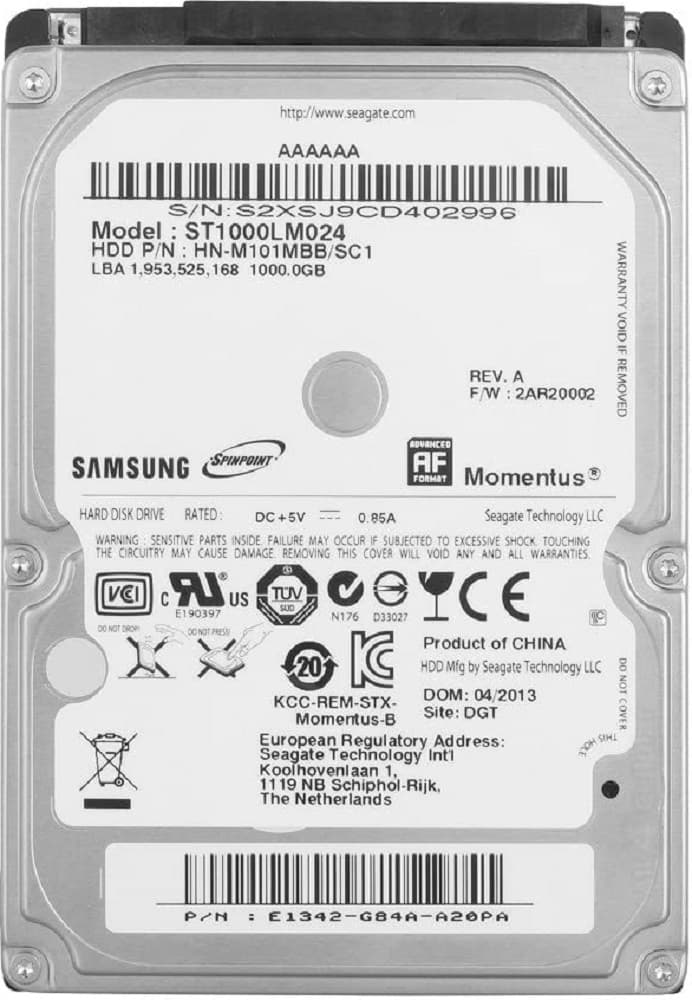 HD Interno Seagate 1TB SATA II ST1000LM024 2.5" 5400RPM PULL - Prata