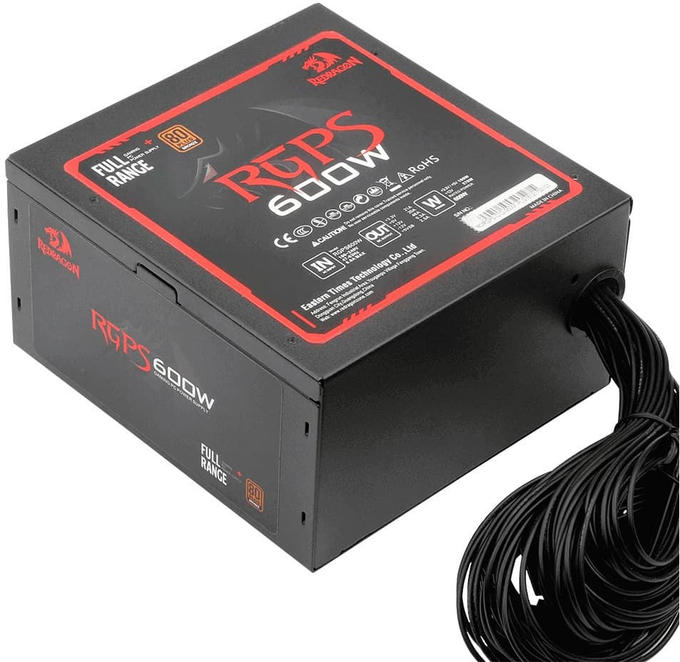 Fonte de alimentação para PC Redragon RGPS GC-PS002 600W 80 Plus 3