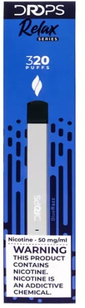 Vaper Descartável Drops Relax Series 50mg Nicotina 320 Puffs - Blue Razz