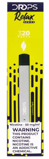 Vaper Descartável Drops Relax Series 50mg Nicotina 320 Puffs - Lemon Tart