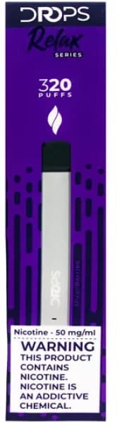 Vaper Descartável Drops Relax Series 50mg Nicotina 320 Puffs - Mixed Berries