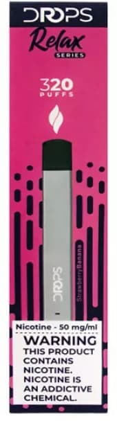 Vaper Descartável Drops Relax Series 50mg Nicotina 320 Puffs - Strawberry Banana