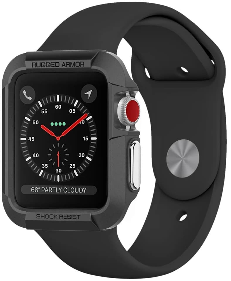 Capa Spigen para Apple Watch Serie 3/2/1 Rugged Armor SGP11496 (42mm) Preto 1