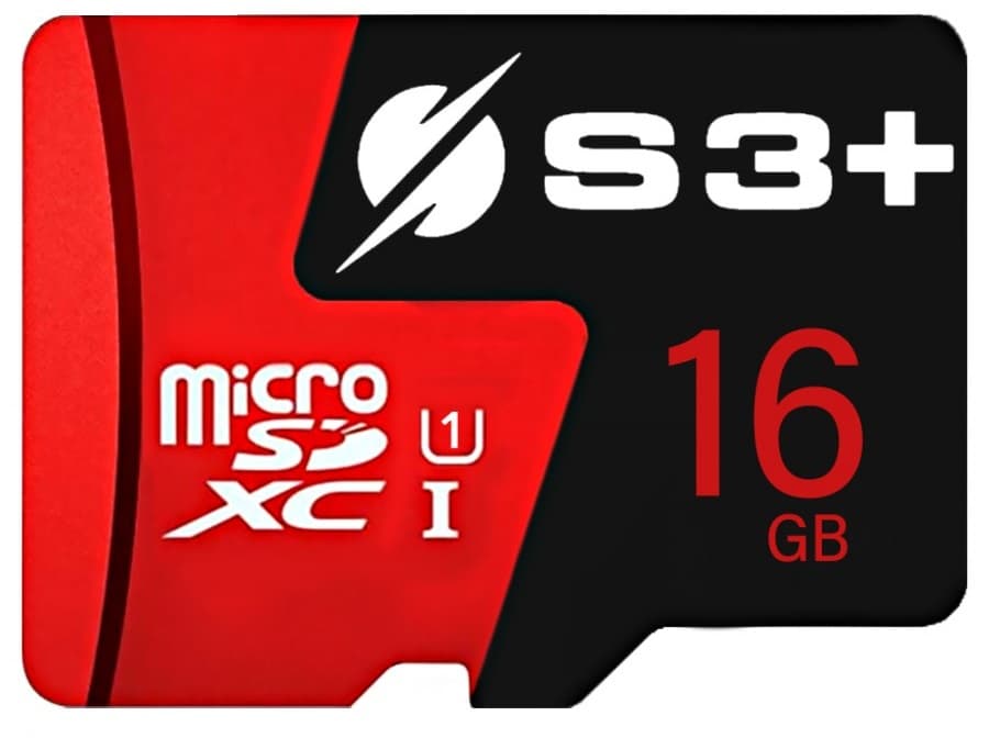Memória microSD S3+ 16GB S3SDC10U1/16GB UHS-I Class10 - Preto/Vermelho 1