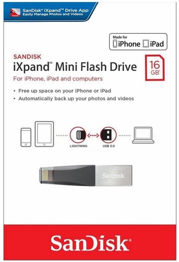 Pendrive SanDisk iXpand Mini Flash Drive SDIX40N-016G-GN6NN 16GB - Cinza 1
