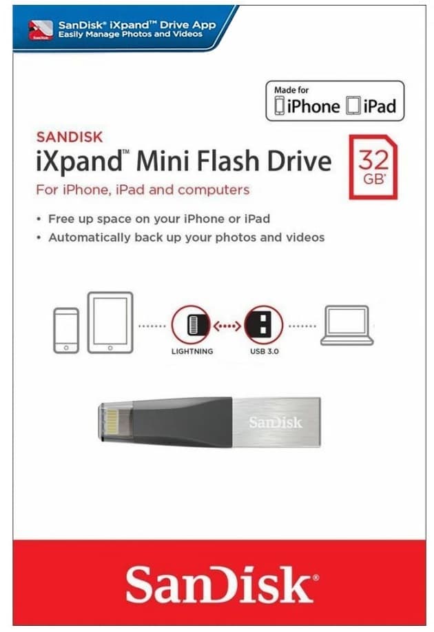 Pendrive SanDisk IXpand Mini Flash Drive SDIX40N-032G-GN6NN 32GB - Cinza 1