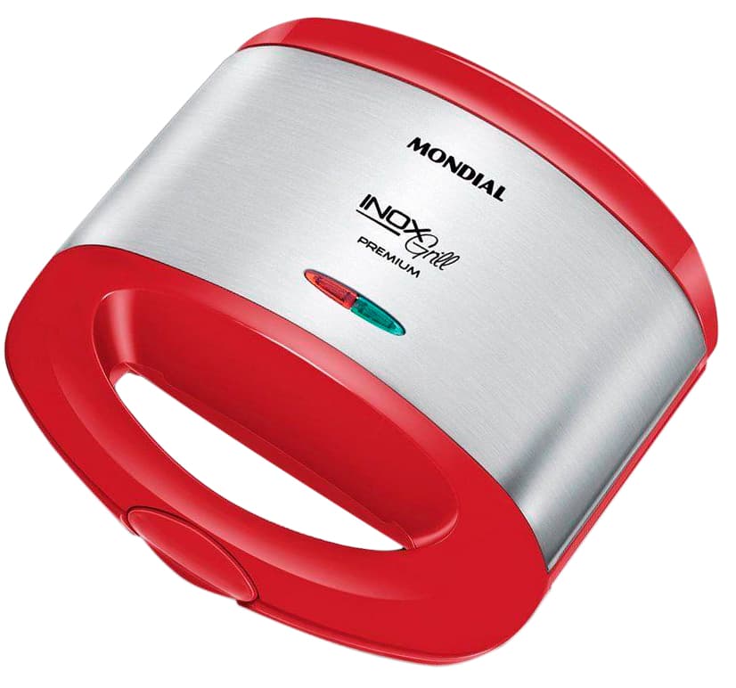 Sanduicheira Grill Mondial Premium Inox S-19 220V - Vermelho