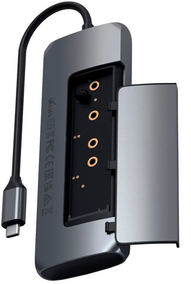 Hub Satechi USB-C Hybrid W/ SSD Enclosure ST-UCHSEM - Gray 1