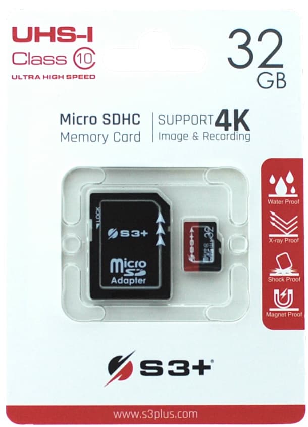 Memória Micro SD S3+ S3SDC10U1/32GB-R 32GB Class 10