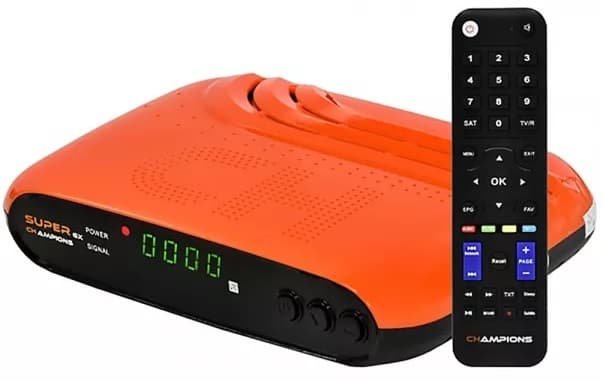 Receptor FTA Azamerica Champions Super GX FHD Wi-Fi/USB/HDMI/Bivolt - Laranja/Preto