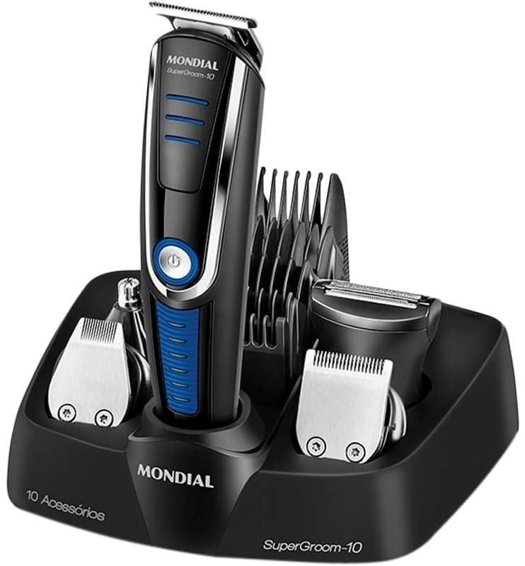 Cortador de Cabello y Barba Mondial Recarregável BG-03 Super Groom-10 Bivolt Preto