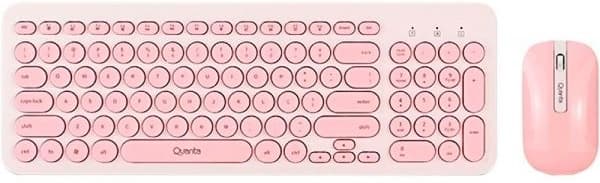Teclado + Mouse Wireless Quanta QTKTM20 - Rosa (Português)