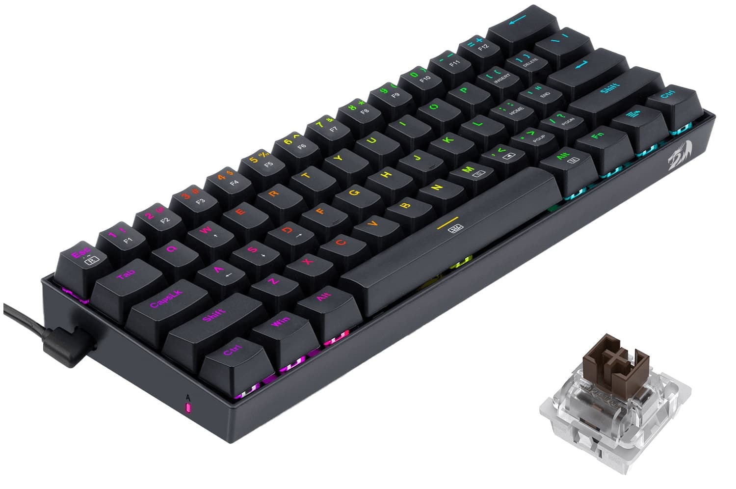 Teclado Gaming Mecânico Redragon K630 RGB Dragonborn - Preto 1