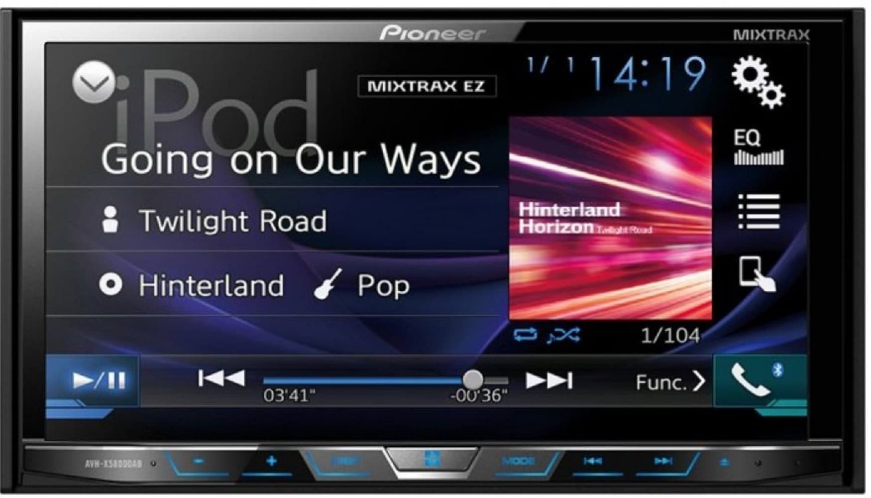 Toca DVD Pioneer AVH-X595BT  Touch 7" Bluetooth - Preto