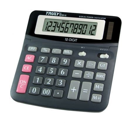 Calculadora Truly 6001-12 12 Dígitos - Black