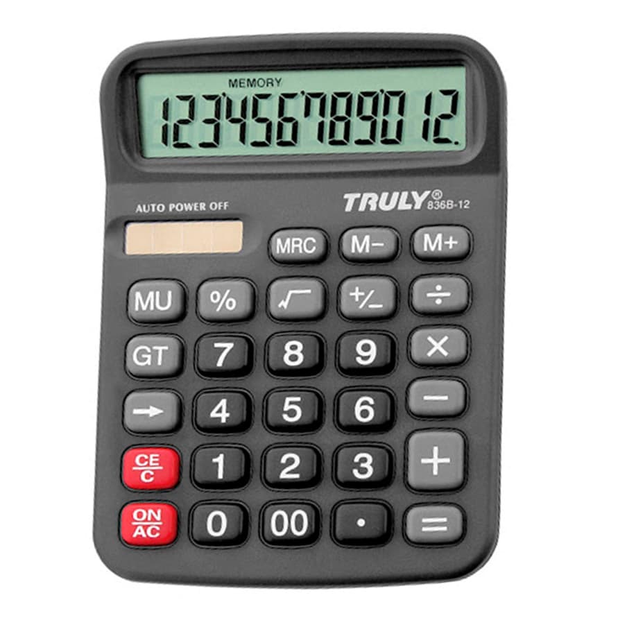 Calculadora Truly 836B-12 12 Dígitos - Preto