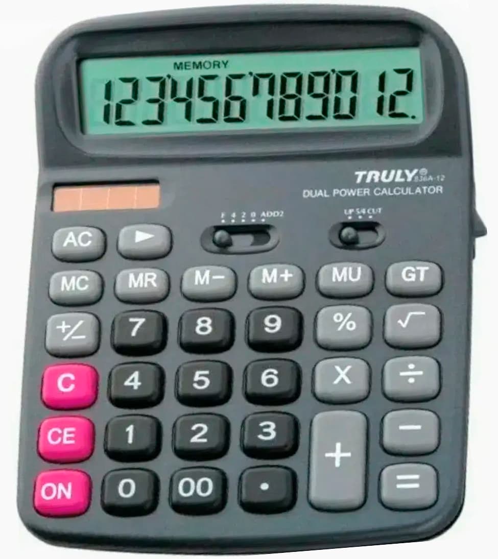 Calculadora Truly 836A-12 12 Dígitos - Preto
