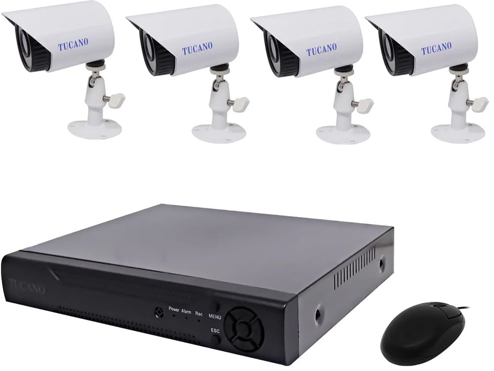 Kit CCTV Tucano K04 1200TVL 4 Câmeras FHD/DVR