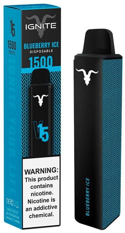 Vaper Descartável Ignite V15 5% Nicotina 1500 Puffs - Blueberry Ice