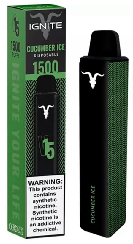 Vaper Descartável Ignite V15 5% Nicotina 1500 Puffs - Cucumber Ice