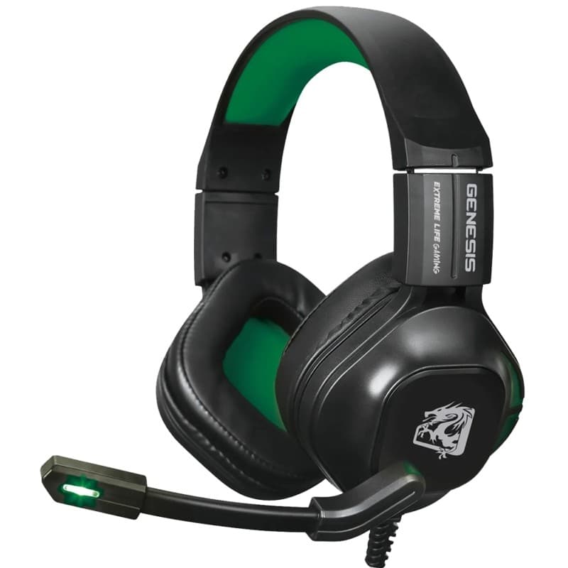 Headset Gaming ELG Genesis HGGE com Microfone Preto/Verde 1