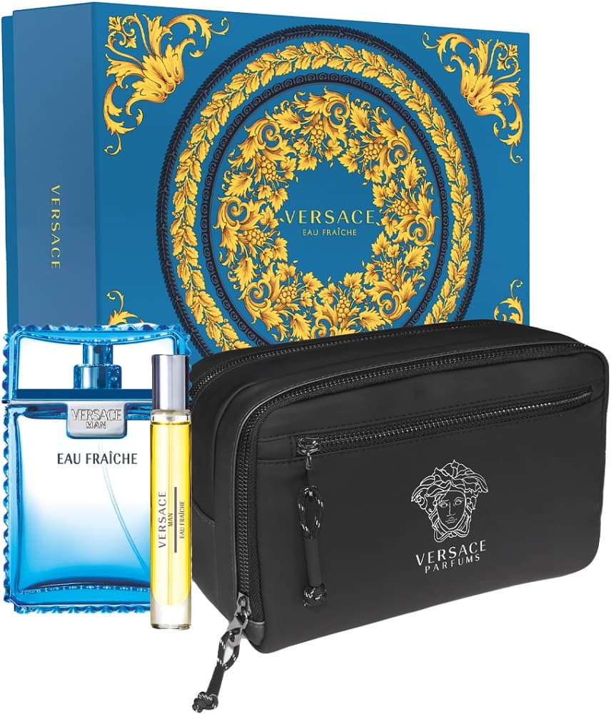 Kit Perfume Versace Man Eau Fraiche EDT 100ml + 10ml + Neceser - Masculino