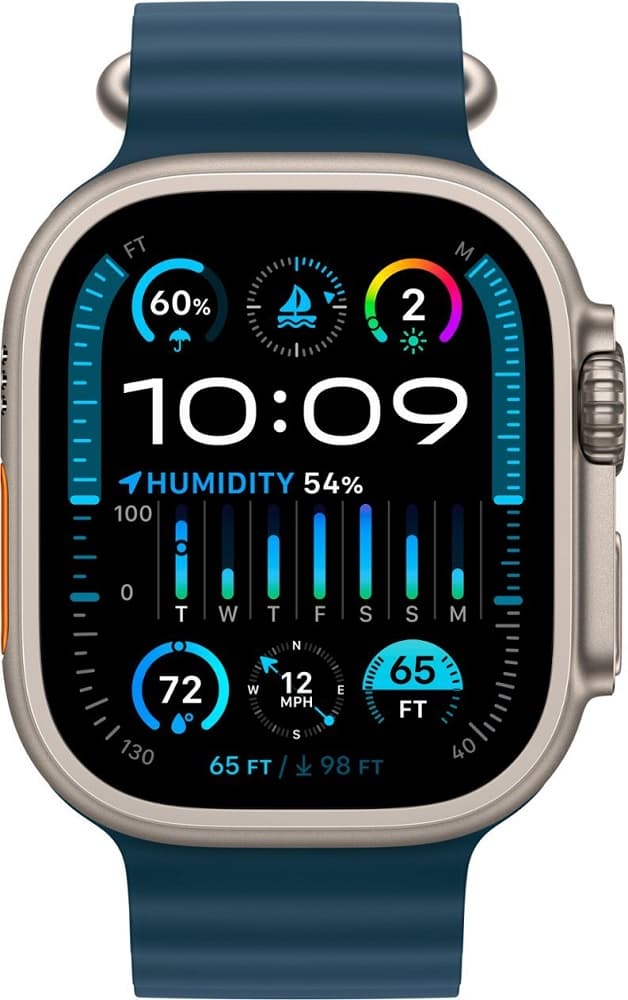 Apple Watch Ultra 2 MREG3LW/A LTE 49mm (GPS + Celular) - Titanium/Blue Ocean Band (Caixa Feia) 1