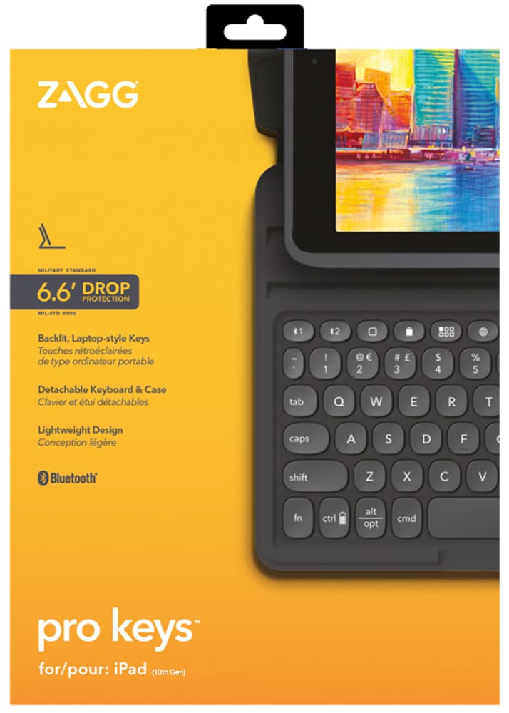 Teclado Wireless Zagg Pro Keys com Capa Desmontável para iPad 10.9" 10th Gen (2022) - Black 4