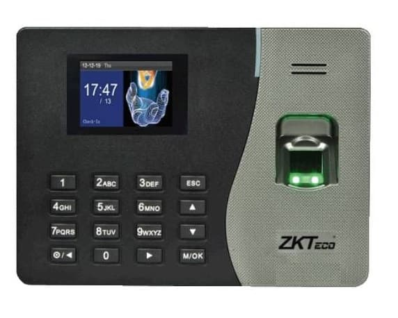 Relógio Marcador Biométrico ZKTeco K14 - Preto/Cinza