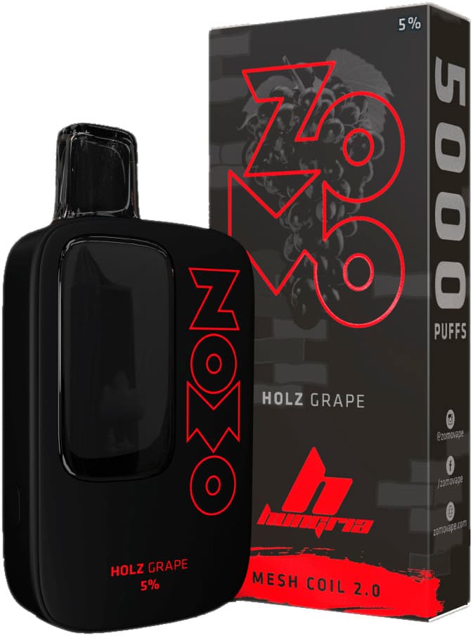 Vaper Descartável Zomo Hungria 5% Nicotina 5000 Puffs - Halls Grape