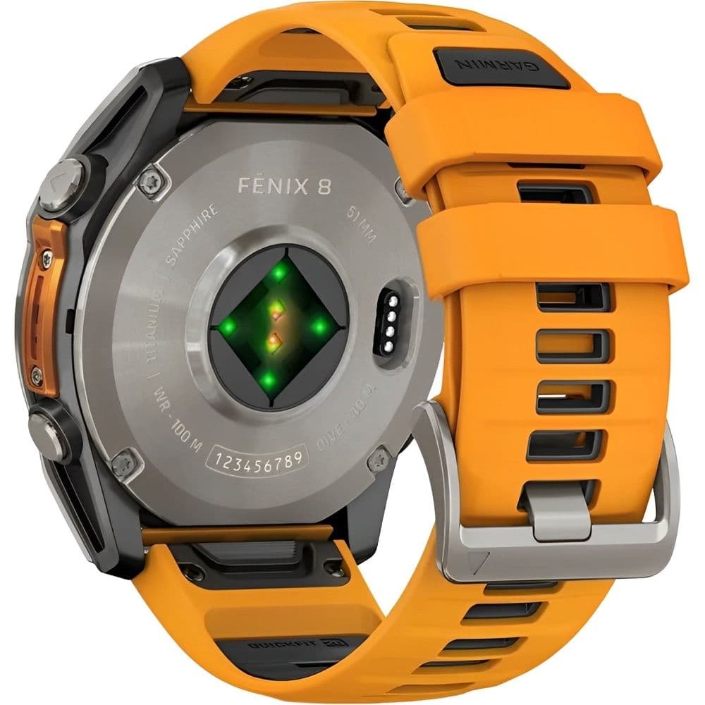 Relógio GPS Garmin Fenix 8 51mm AMOLED Sapphire - Titanium/Spark Orange Graphite (010-02905-10) 4