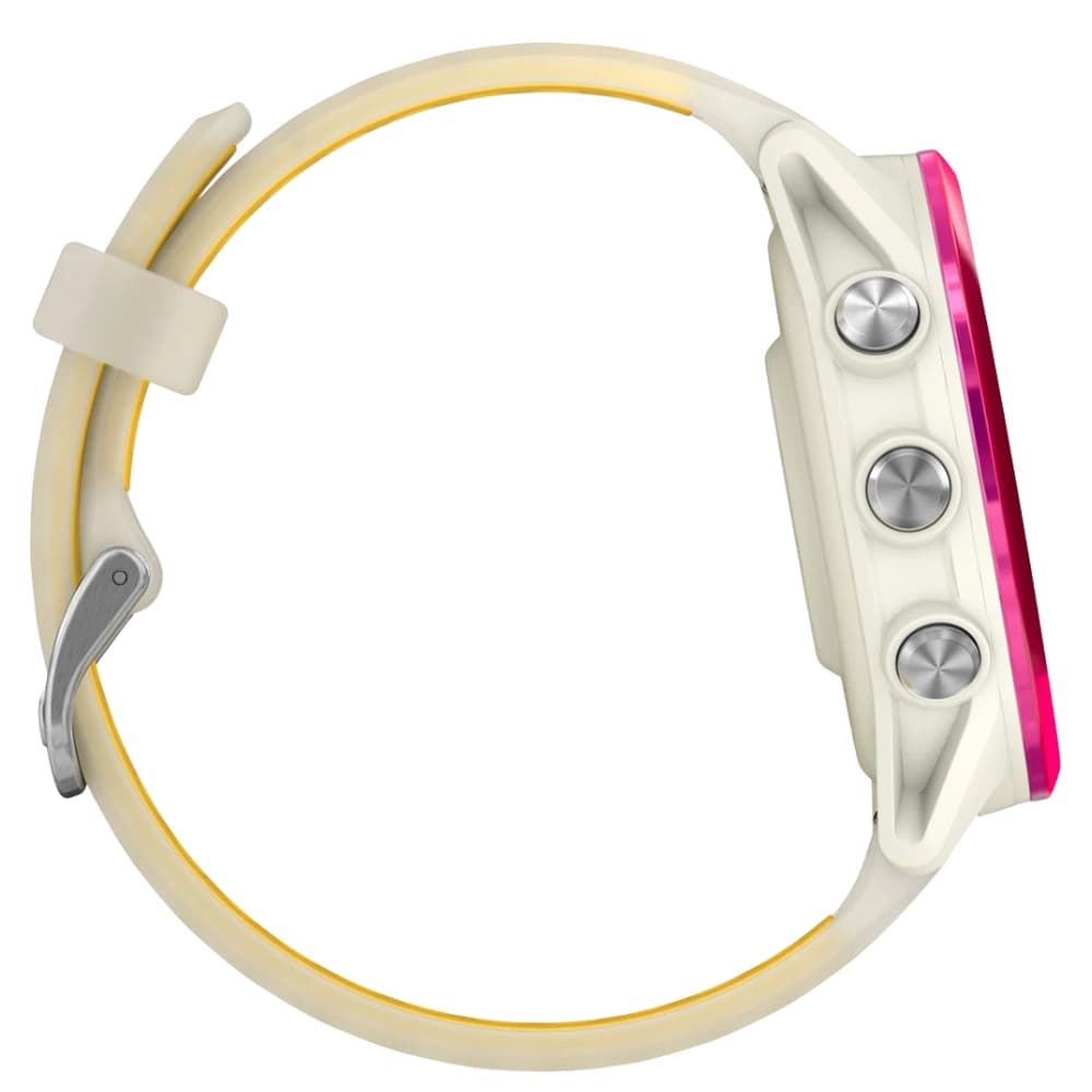 Relógio GPS Garmin Forerunner 570 42mm 010-02970-02 - Raspberry Aluminum/Translucent Bone/Mango Band 3
