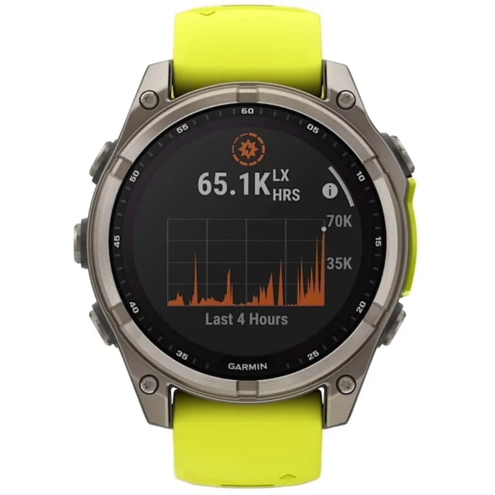 Relógio GPS Garmin Fenix 8 47mm Solar Sapphire 010-02906-20 - Titanium/Graphite Yellow 2