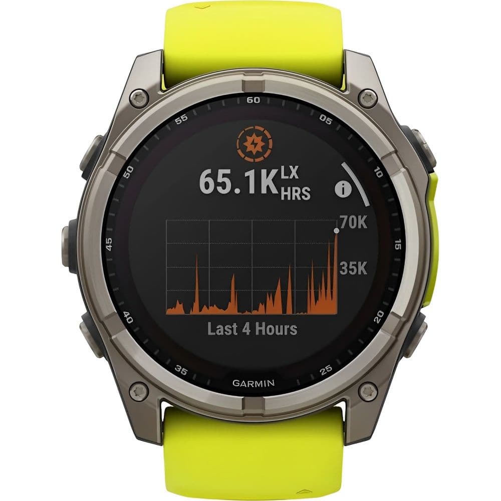 Relógio GPS Garmin Fenix 8 51mm Solar Sapphire 010-02907-20 - Titanium/Graphite Yellow 2