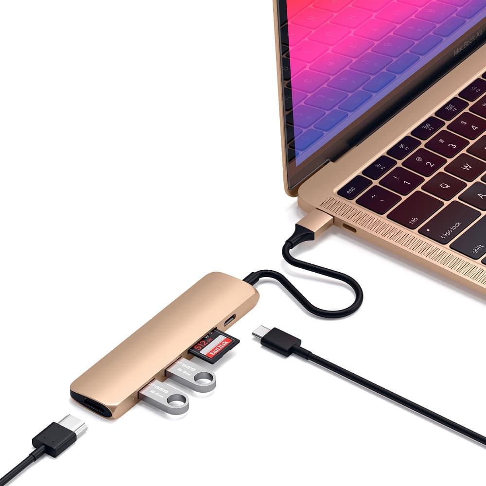 Hub Satechi USB-C Slim V2 ST-SCMA2G - Gold 2