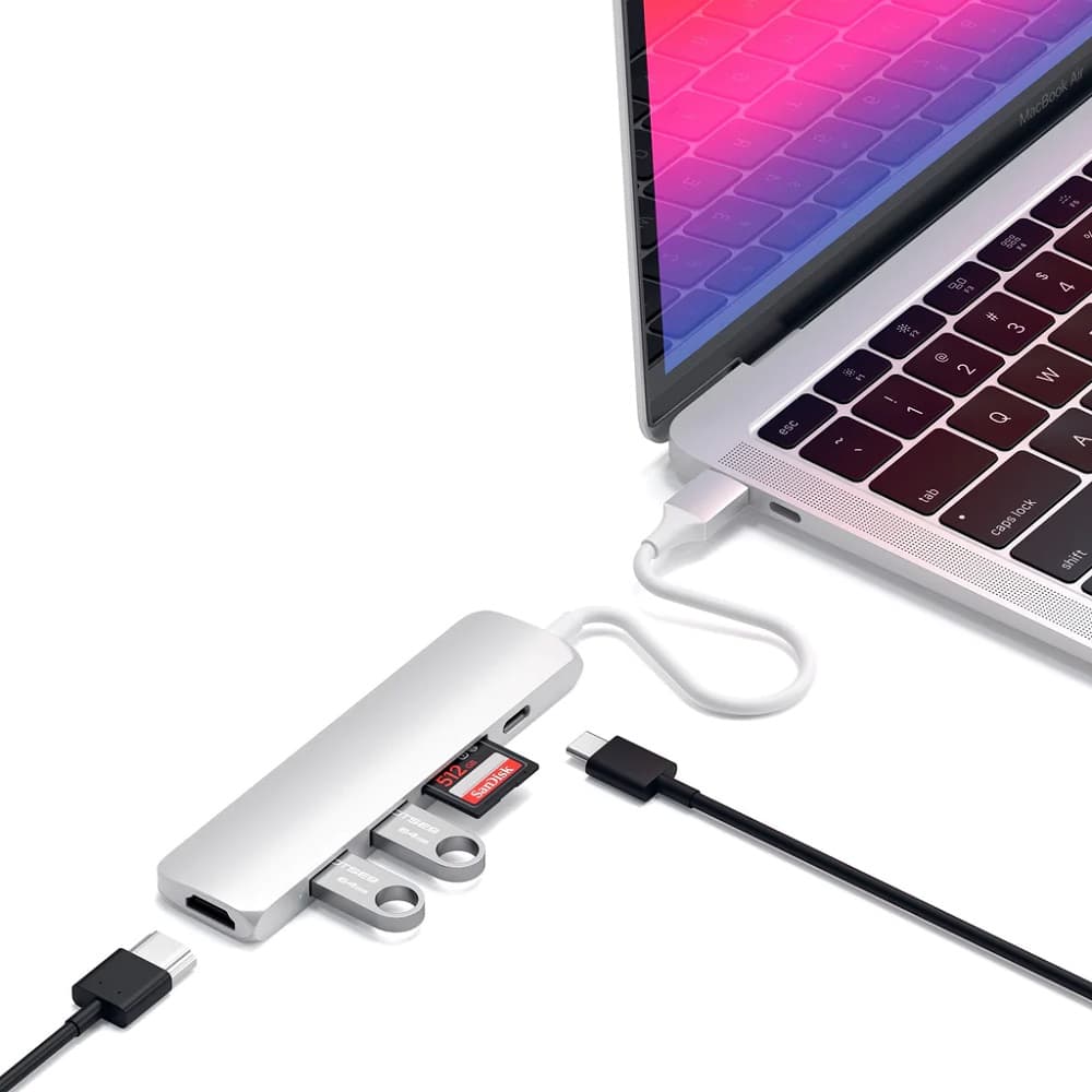 Hub Satechi USB-C Slim V2 ST-SCMA2S - Silver 2