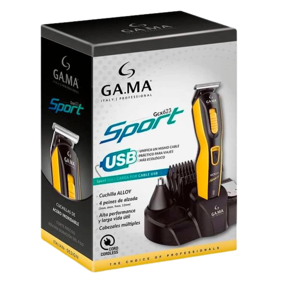 Cortador de Cabelo Gama GCX623 Sport - Yellow/Black 4