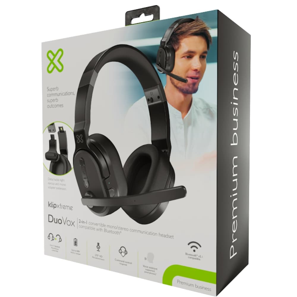 Fone de Ouvido Klip Xtreme DuoVox KCH-915 Bluetooth - Black 4