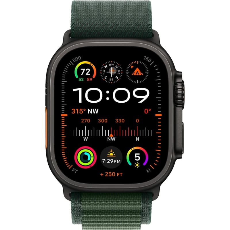 Apple Watch Ultra 2 MX4T3BE/A 49mm (GPS + Celular) - Black Titanium/Dark Green Alpine Loop 2