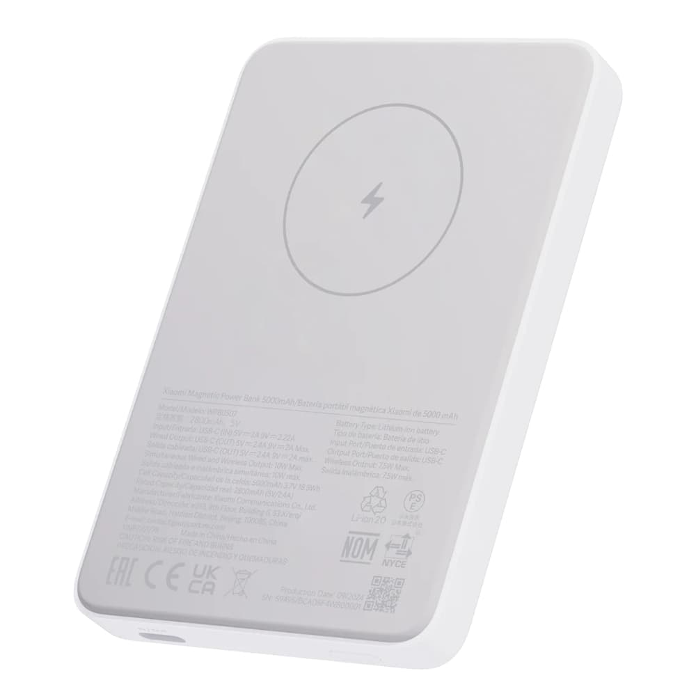 Carregador Portátil Xiaomi Magnetic Power Bank 5000mAh WPB0507 - White 4