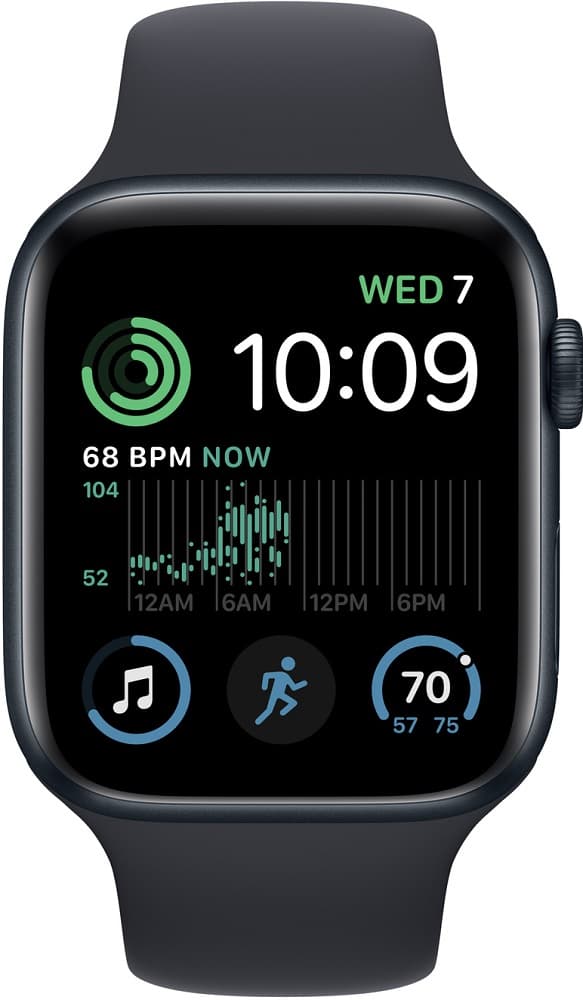 Apple Watch SE 2nd Generation MNT73LL/A 40mm GPS - Midnight Aluminum/Midnight Sport Band 2