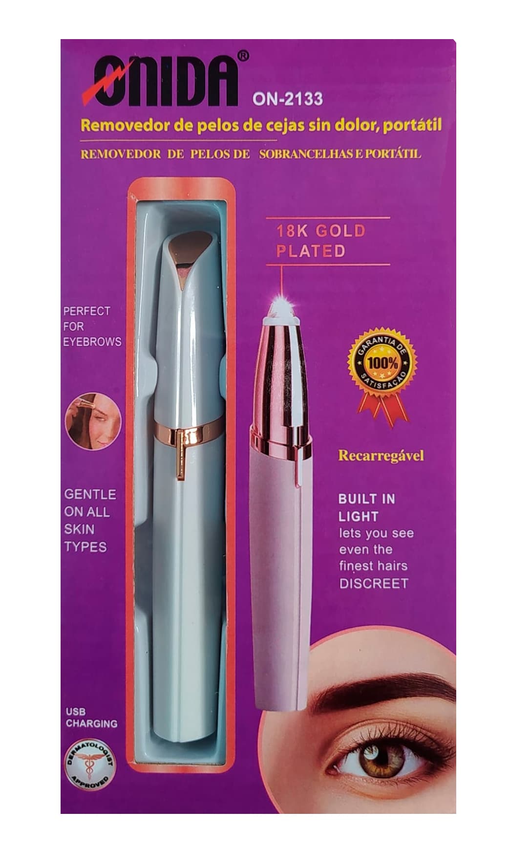 Aparador de Sobrancelhas Onida ON-2133 - Champagne 4