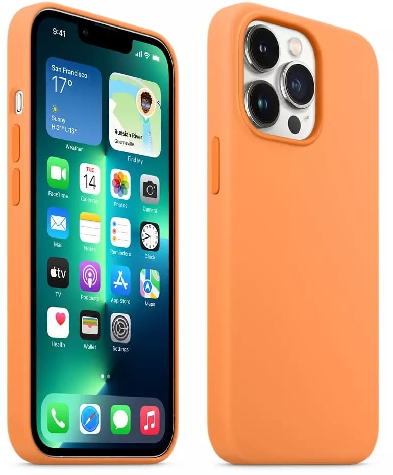 Capa Apple iPhone 13 Pro Max MM2M3ZM/A Silicone With MagSafe - Marigold 2