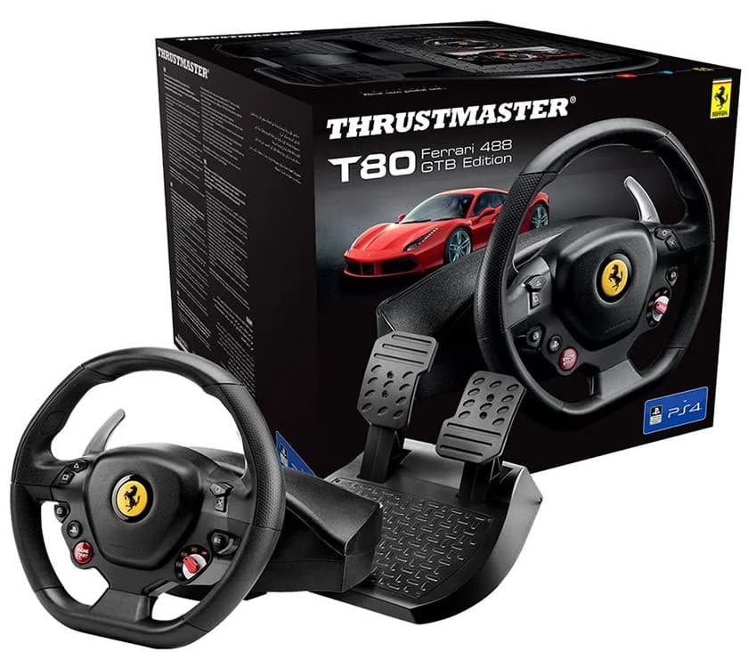 Volante para PlayStation 4 ThrustMaster T80 Ferrari 488 GTB Edition + Pedais - Preto 2