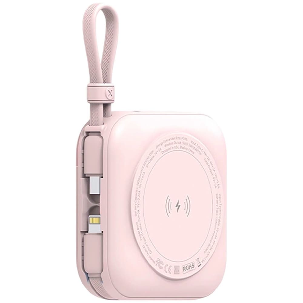 Carregador Portátil Wireless G-Tide Multi X1 10.000mAh USB-C/Lightning - Pink 2
