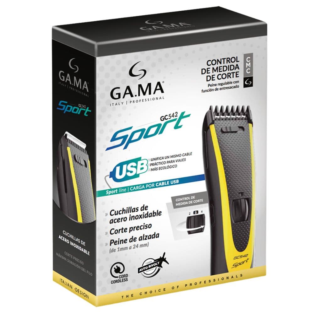 Cortador de Cabelo Gama GC542 Sport - Black/Yellow 3