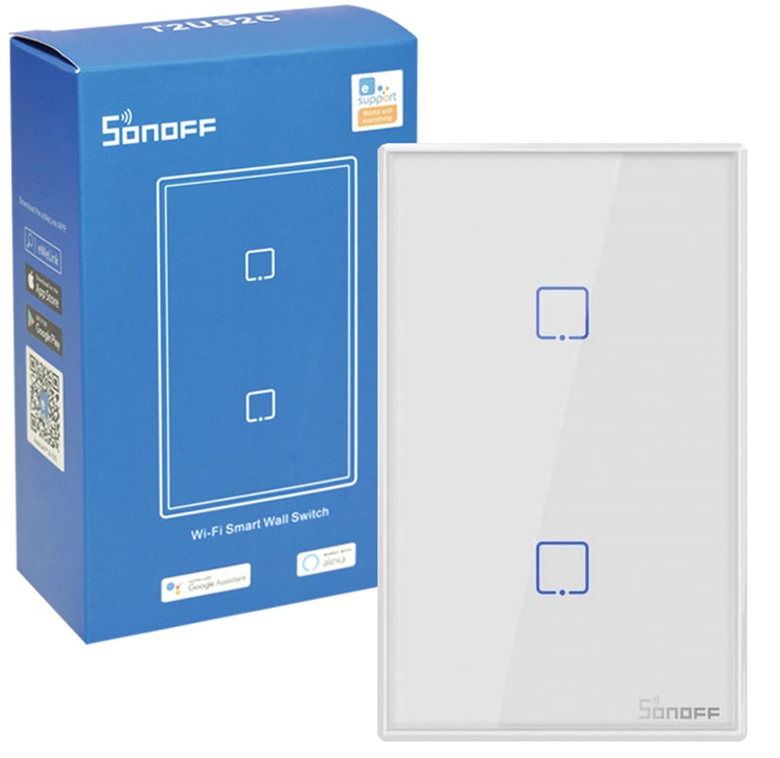 Interruptor de Parede Smart Sonoff T2US2C Wi-Fi 2V - White 3